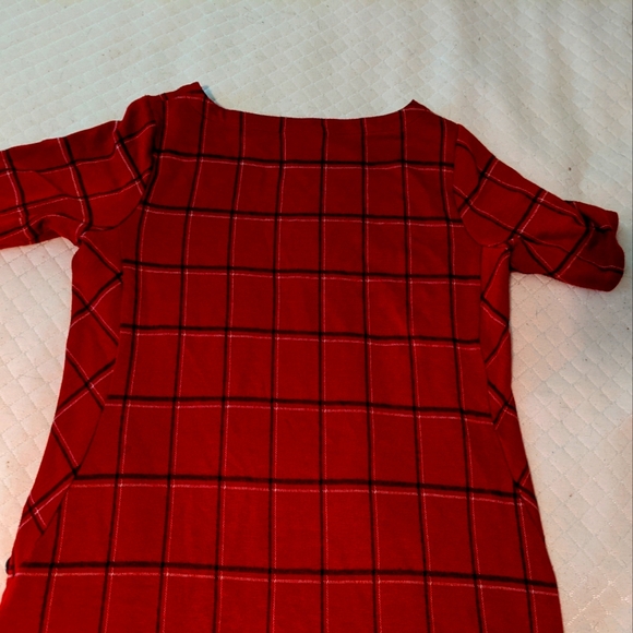 J. JILL XS Red Windowpane Plaid Dress - Picture 2 of 6